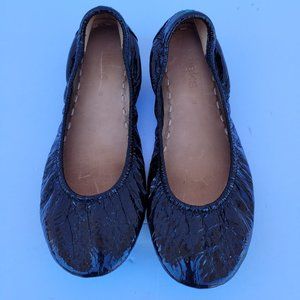Tieks Patent Croc Print Leather OBSIDIAN BLACK ballet flats